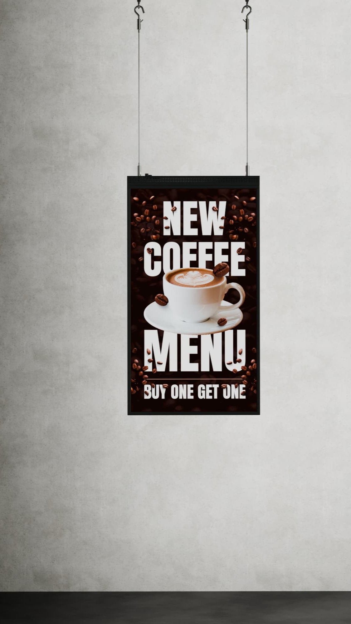 43-inch verticaal reclamedisplay met 3000 nits helderheid, ideaal voor gebruik achter ramen.