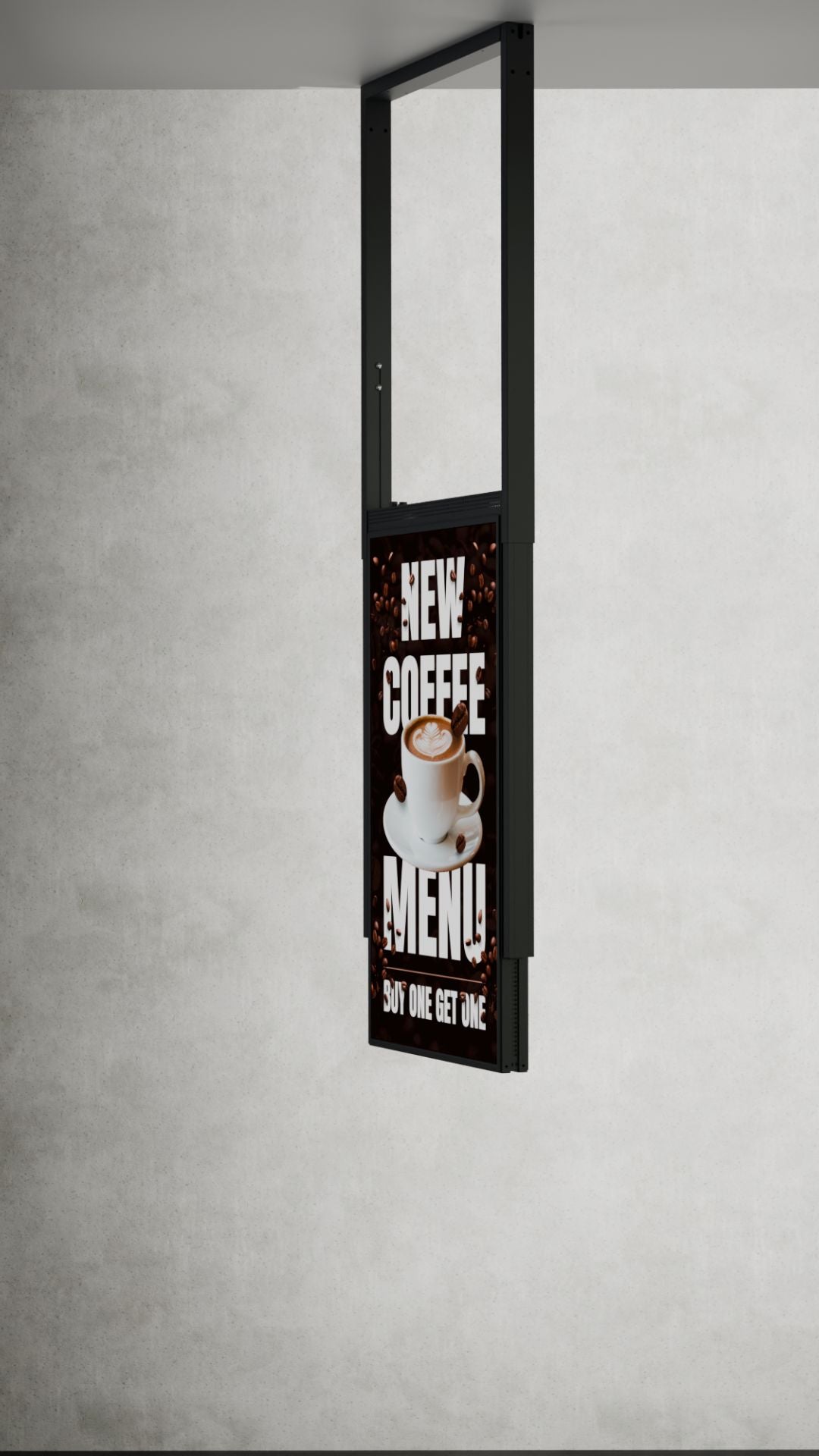 43 inch High Brightness LCD Narrowcasting Display met frame - hangend - portret oriëntatie - 3000 Nits