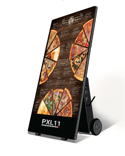 43-inch Outdoor High-Brightness Narrowcasting Display op batterij – staand - portret oriëntatie - 3000 Nits