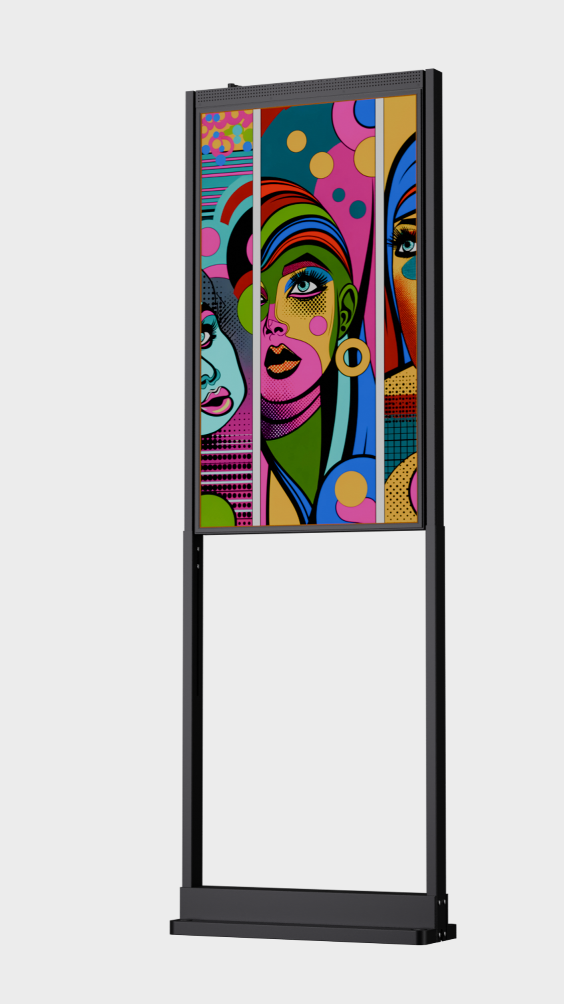 43 inch High Brightness LCD Narrowcasting Display op baseplate - staand - portret oriëntatie - 3000 Nits