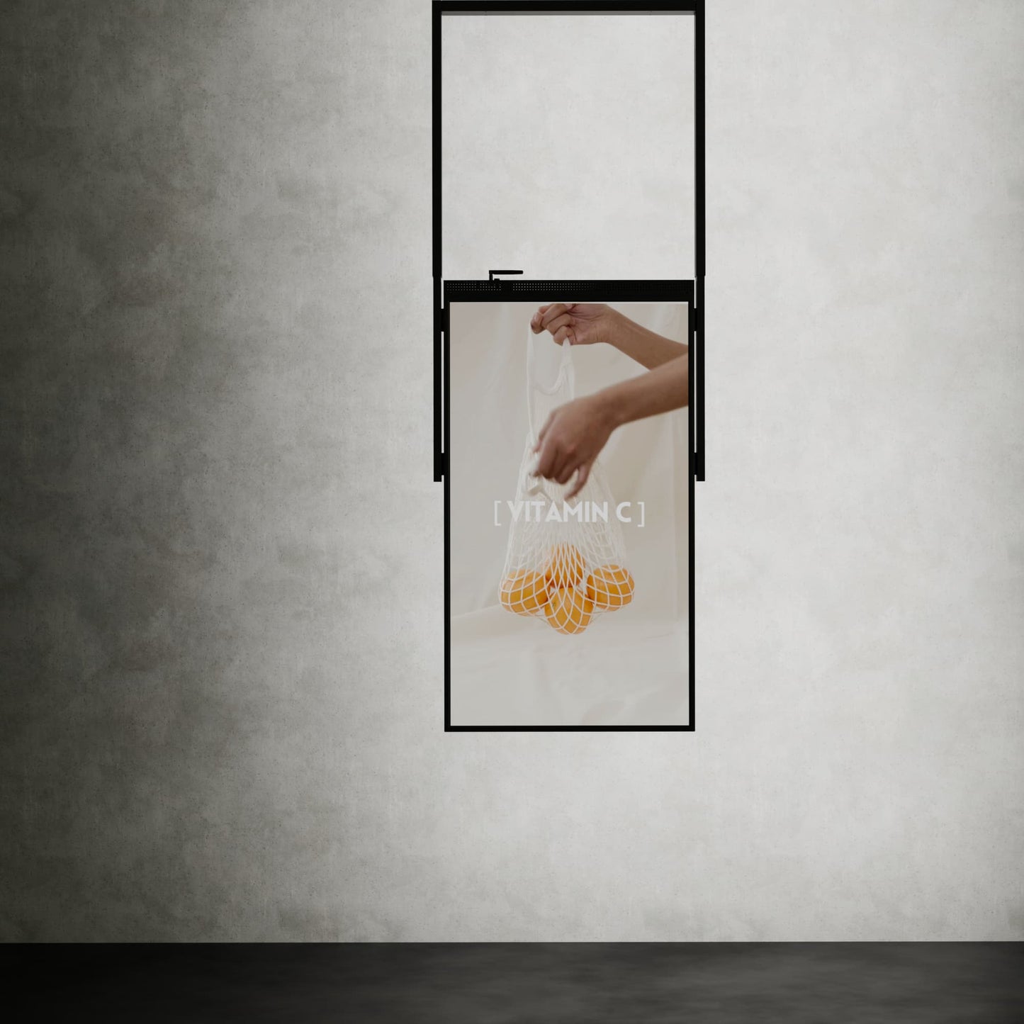 49 inch LCD High Brightness Narrowcasting Display met frame - hangend - portret oriëntatie - 3000 Nits