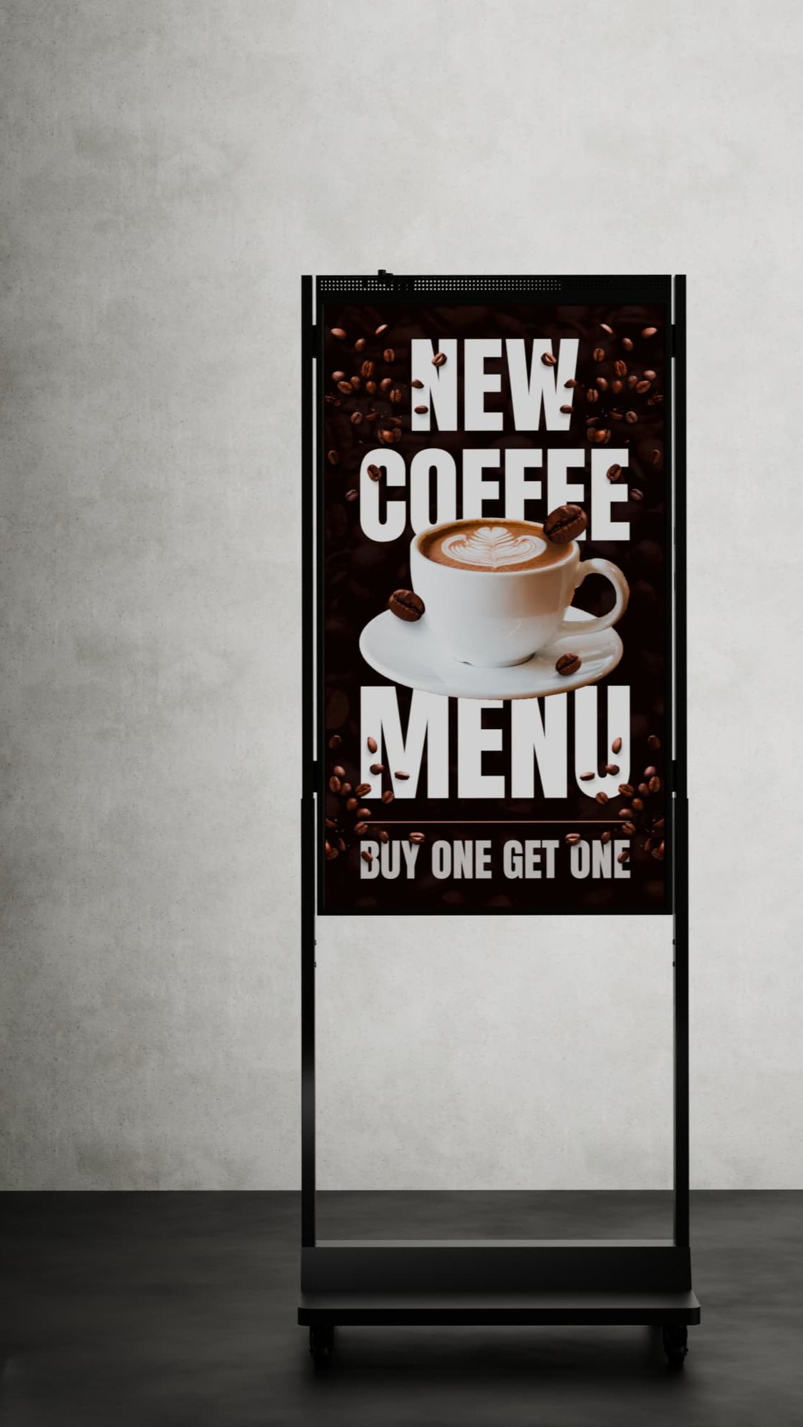 49 inch kioks op base met wielen voor etalages