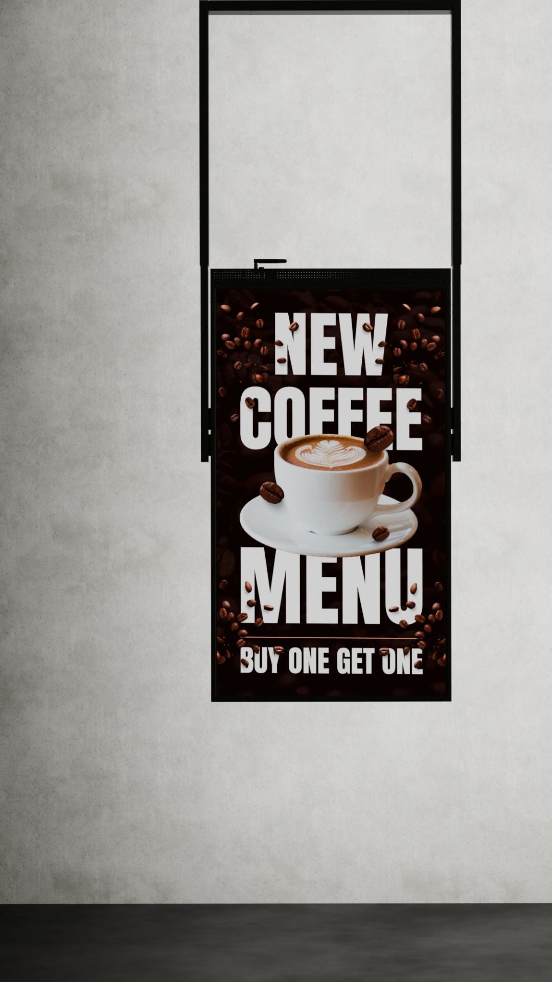 49 inch LCD High Brightness Narrowcasting Display met frame - hangend - portret oriëntatie - 3000 Nits