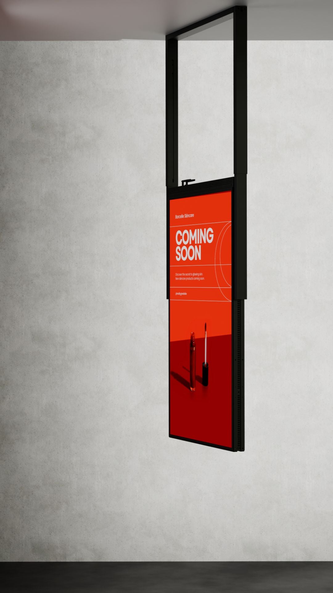 49 inch LCD High Brightness Narrowcasting Display met frame - hangend - portret oriëntatie - 3000 Nits