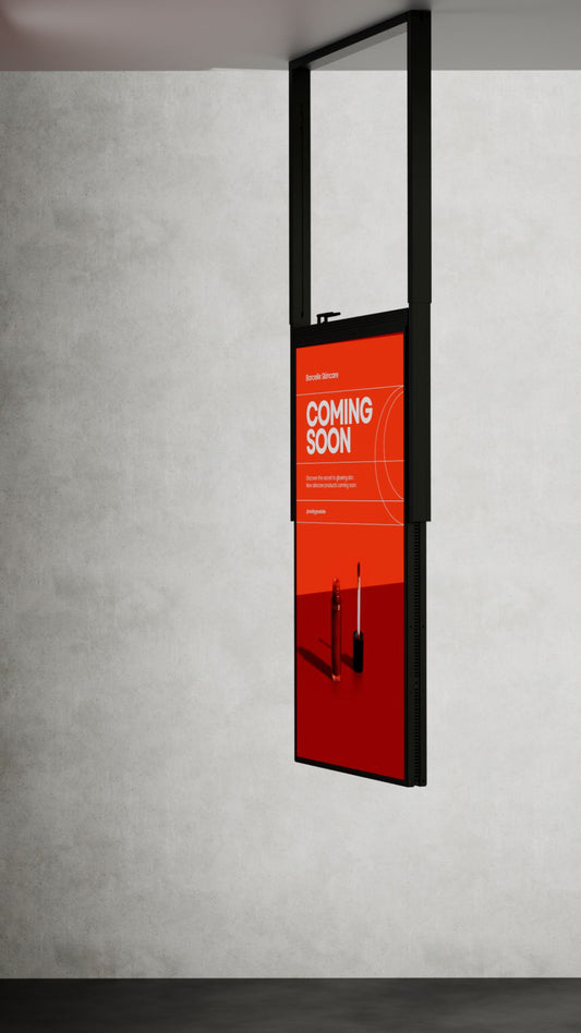 49 inch LCD High Brightness Narrowcasting Display met frame - hangend - portret oriëntatie - 3000 Nits