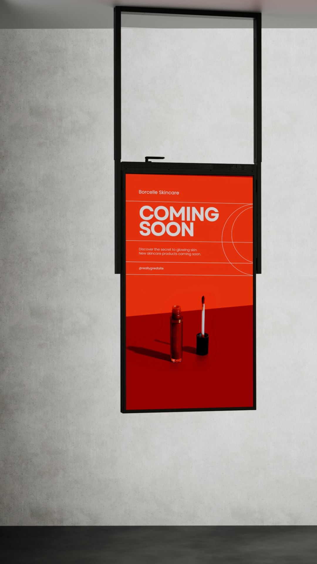 49 inch LCD High Brightness Narrowcasting Display met frame - hangend - portret oriëntatie - 3000 Nits