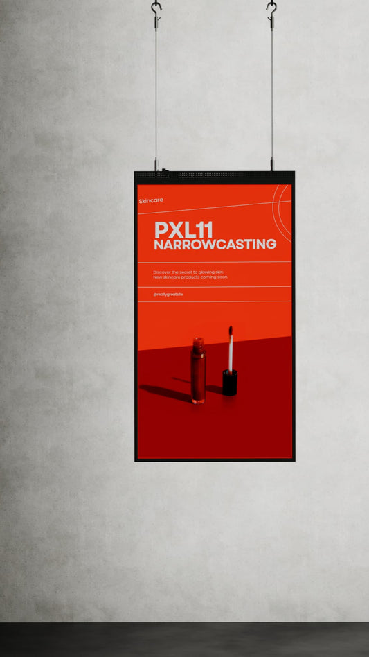 49 inch High Brightness LCD Narrowcasting Display met kabels - hangend - portret oriëntatie - 3000 Nits