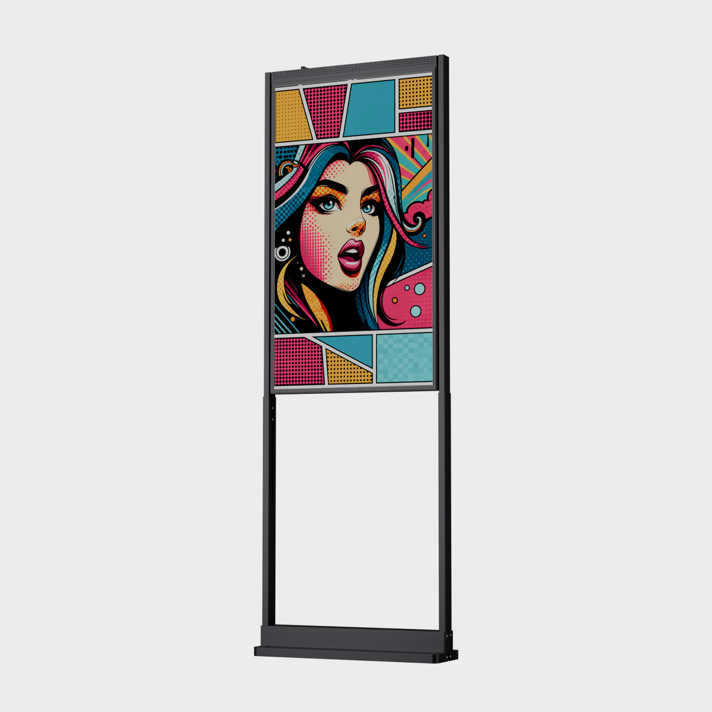 49 inch High Brightness LCD Narrowcasting Display op baseplate - staand - portret oriëntatie - 3000 Nits