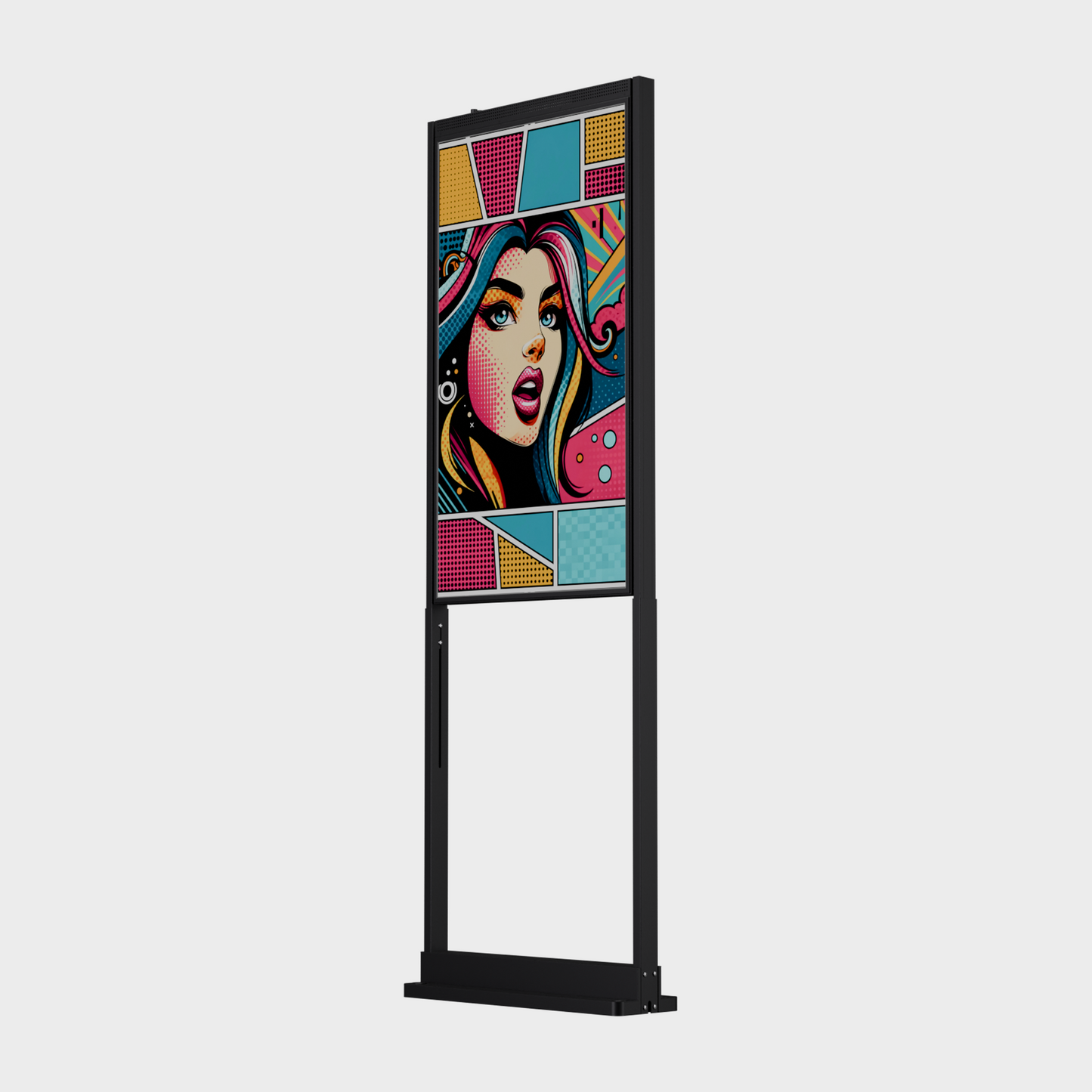 49 inch High Brightness LCD Narrowcasting Display op baseplate - staand - portret oriëntatie - 3000 Nits