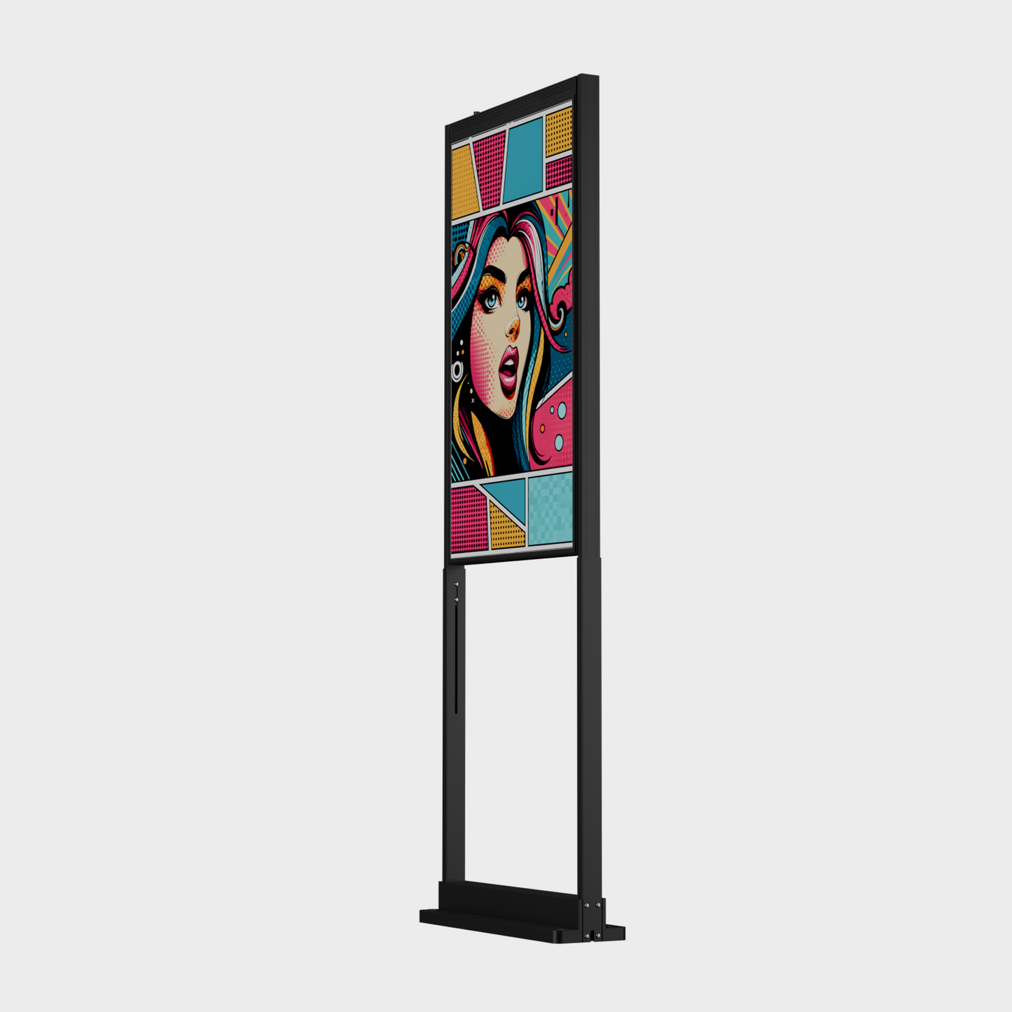 49 inch High Brightness LCD Narrowcasting Display op baseplate - staand - portret oriëntatie - 3000 Nits