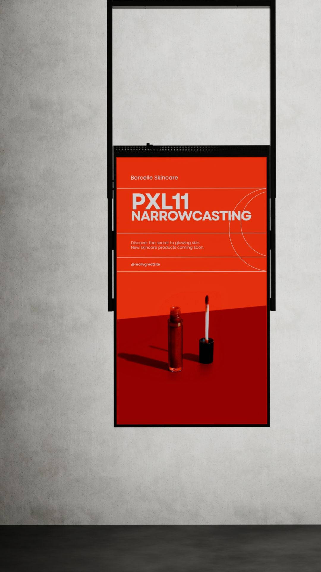 55 inch High Brightness LCD Narrowcasting Display met frame - hangend - portret oriëntatie - 3000 Nits