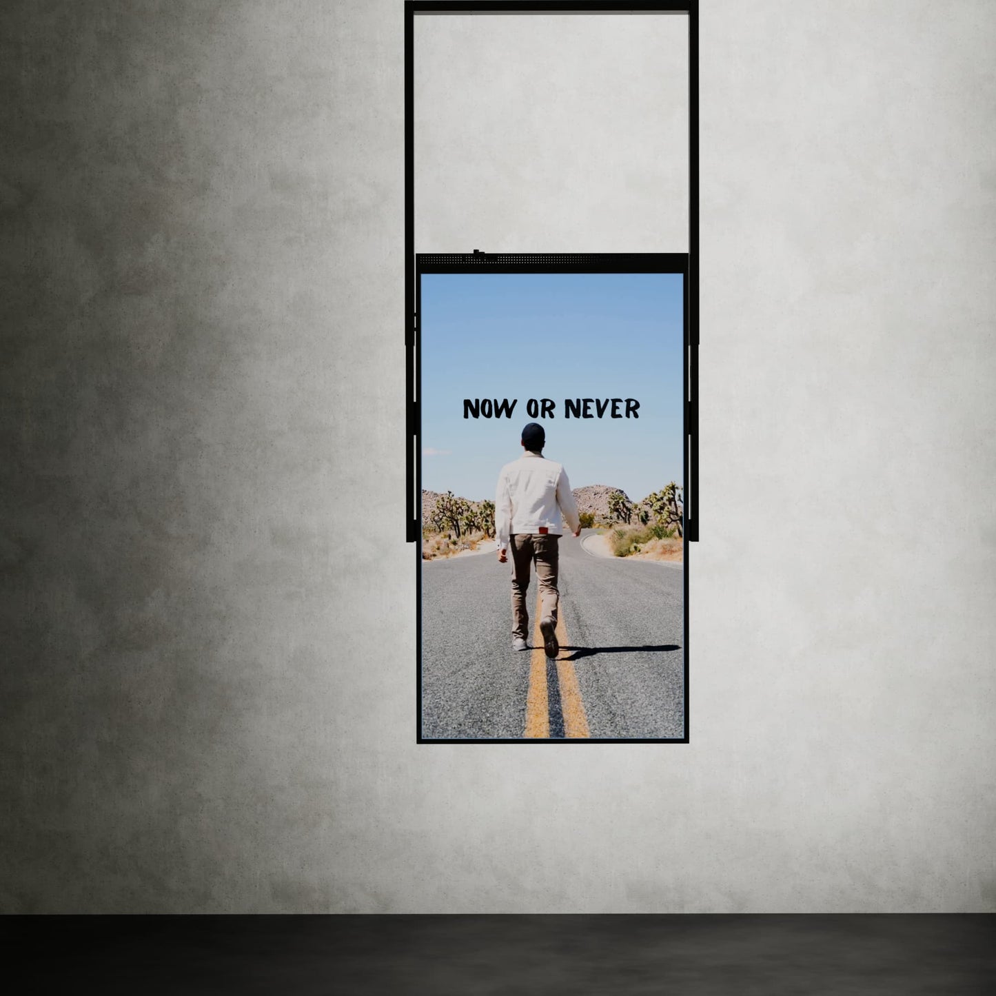 55 inch High Brightness LCD Narrowcasting Display met frame - hangend - portret oriëntatie - 3000 Nits