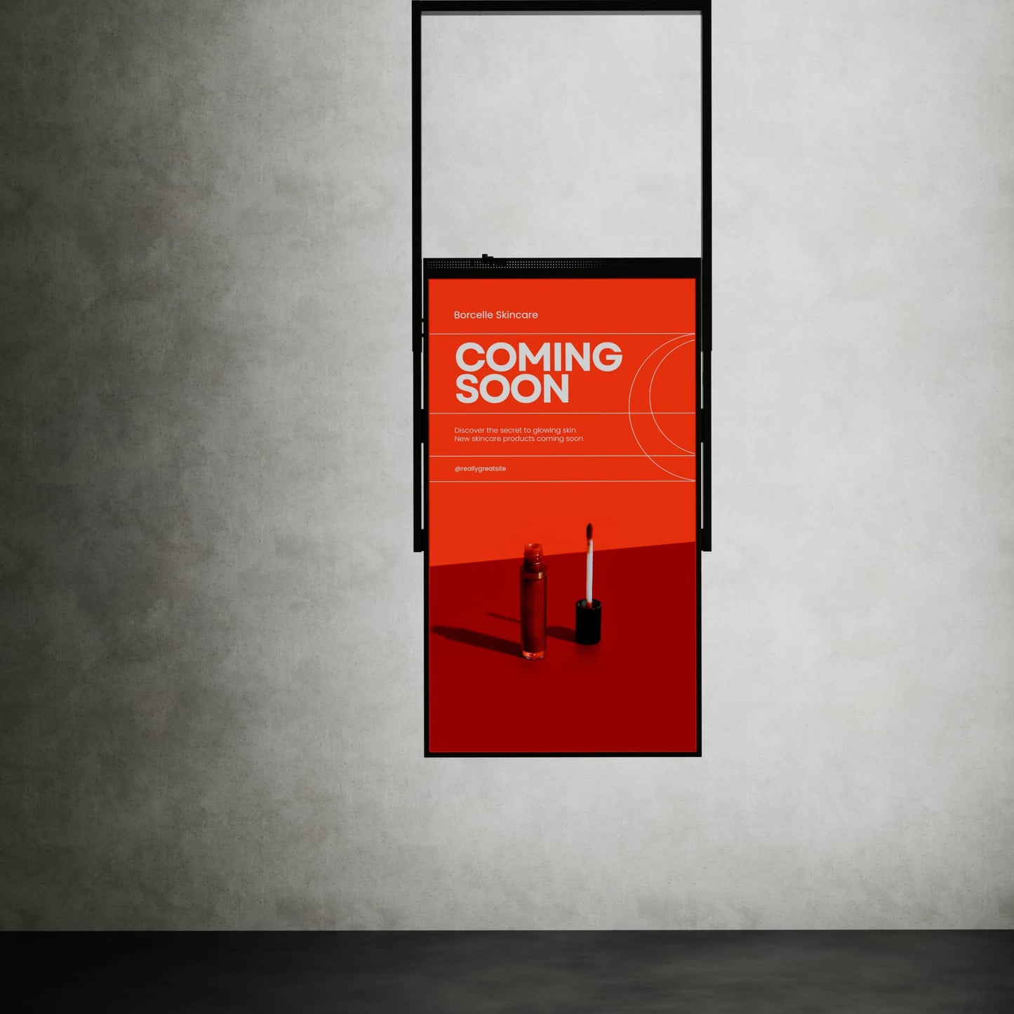 55 inch High Brightness LCD Narrowcasting Display met frame - hangend - portret oriëntatie - 3000 Nits