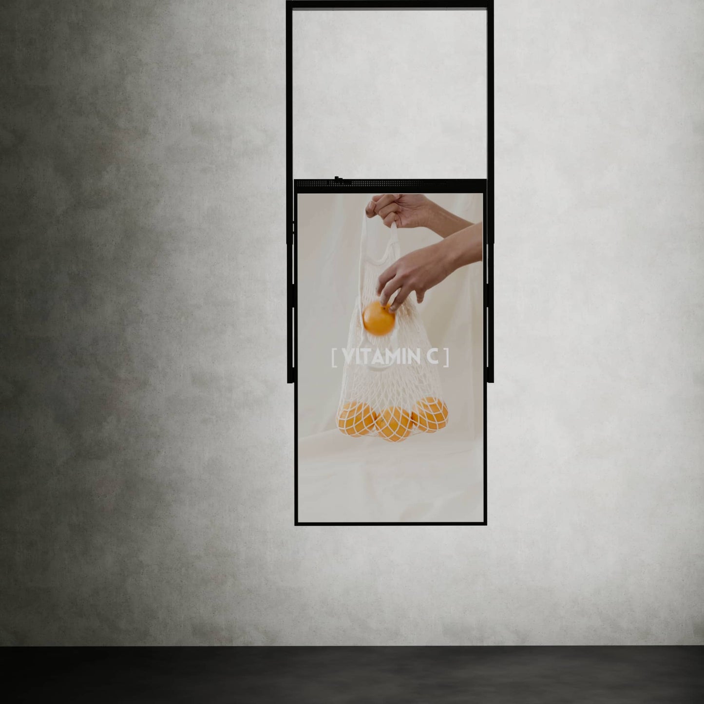 55 inch High Brightness LCD Narrowcasting Display met frame - hangend - portret oriëntatie - 3000 Nits