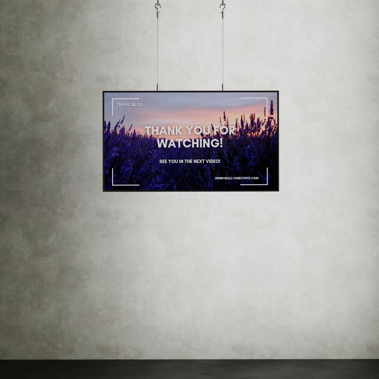 55 inch Digital signage reclame scherm hangend aan kabels