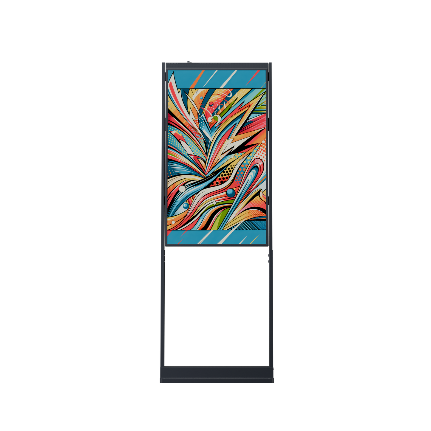 55 inch High Brightness LCD Narrowcasting Display op baseplate - staand - portret oriëntatie - 3000 Nits