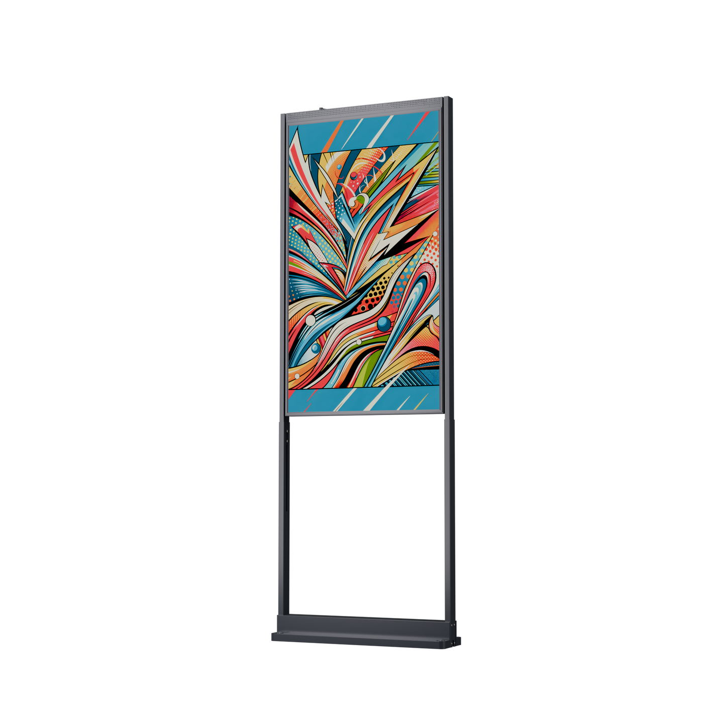 55 inch High Brightness LCD Narrowcasting Display op baseplate - staand - portret oriëntatie - 3000 Nits