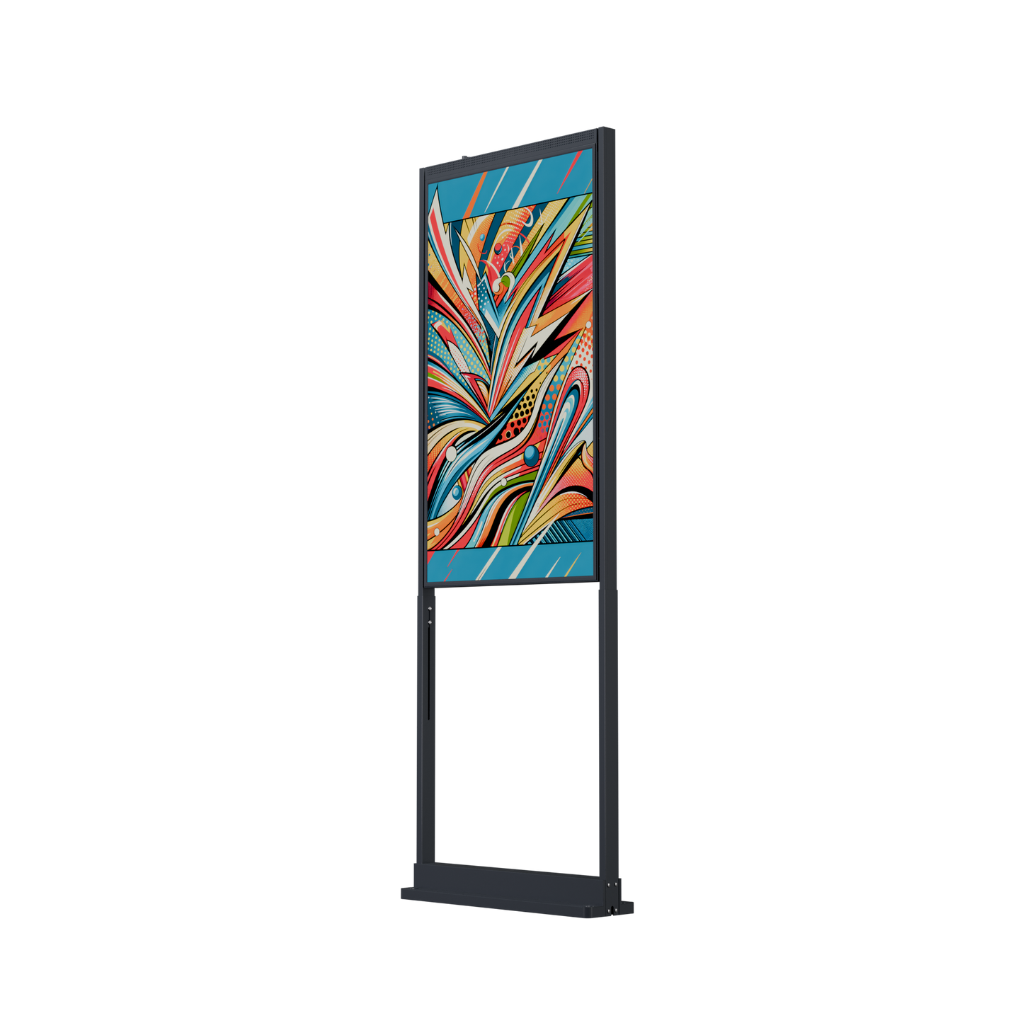 55 inch High Brightness LCD Narrowcasting Display op baseplate - staand - portret oriëntatie - 3000 Nits
