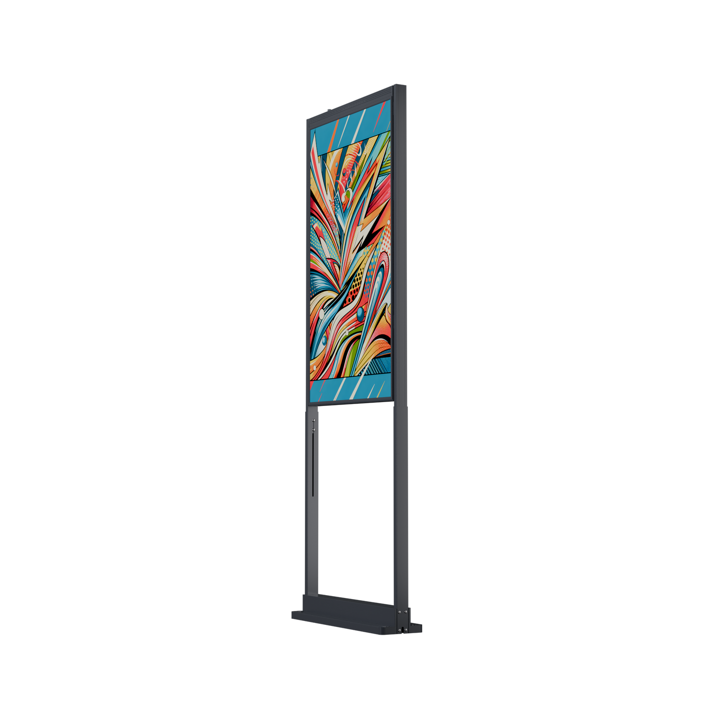 55 inch High Brightness LCD Narrowcasting Display op baseplate - staand - portret oriëntatie - 3000 Nits