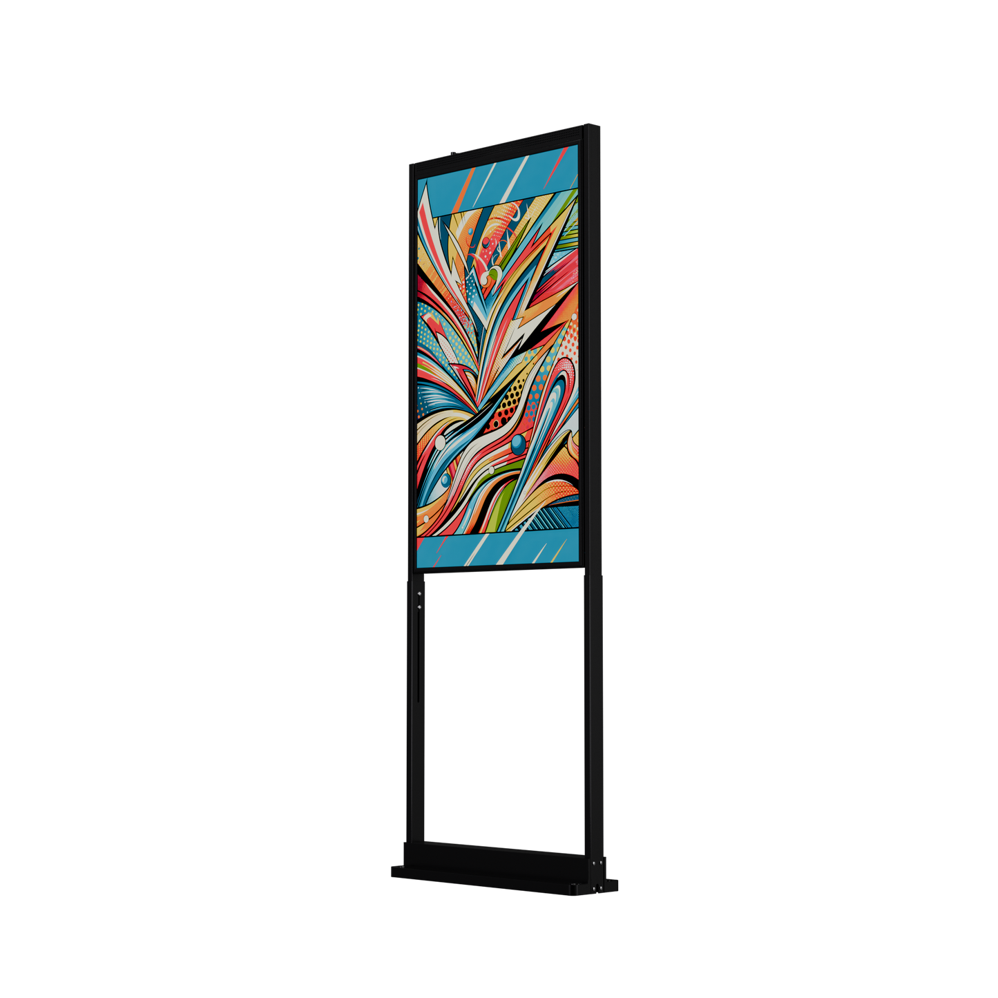 55 inch High Brightness LCD Narrowcasting Display op baseplate - staand - portret oriëntatie - 3000 Nits