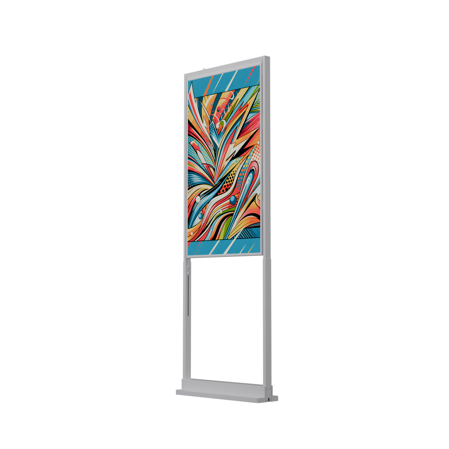 55 inch High Brightness LCD Narrowcasting Display op baseplate - staand - portret oriëntatie - 3000 Nits
