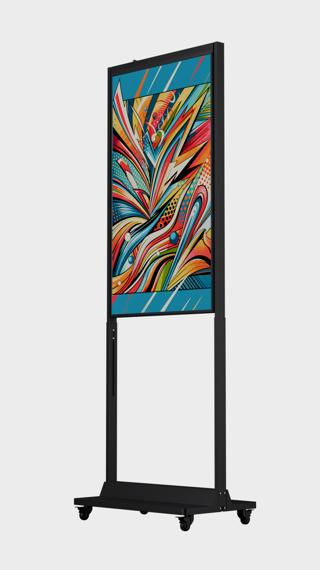 55 inch HB Narrowcasting Systeem op wielen – staand - 3000 Nits