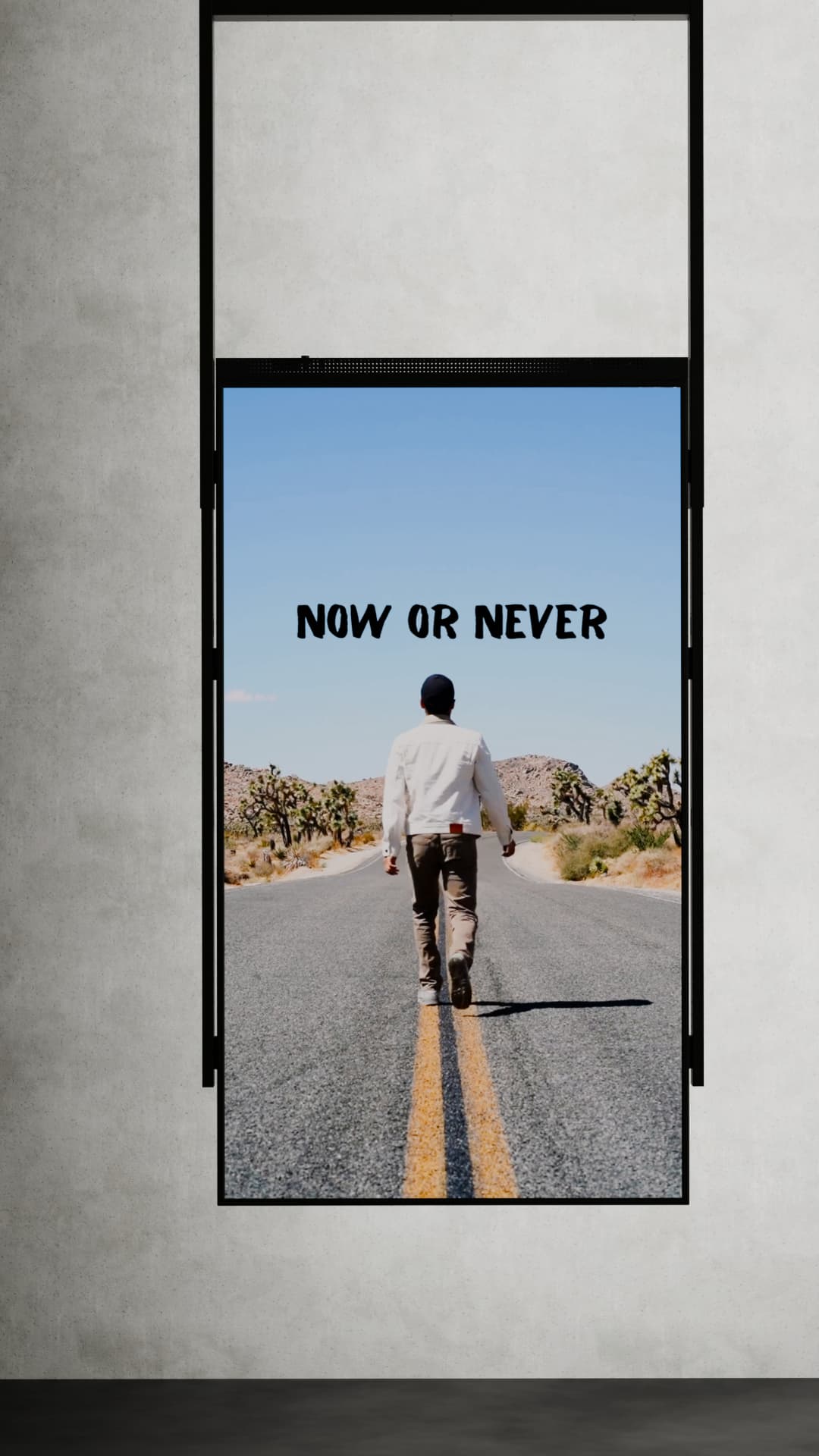 65 inch High Brightness LCD Narrowcasting Display met frame - hangend - portret oriëntatie - 3000 Nits