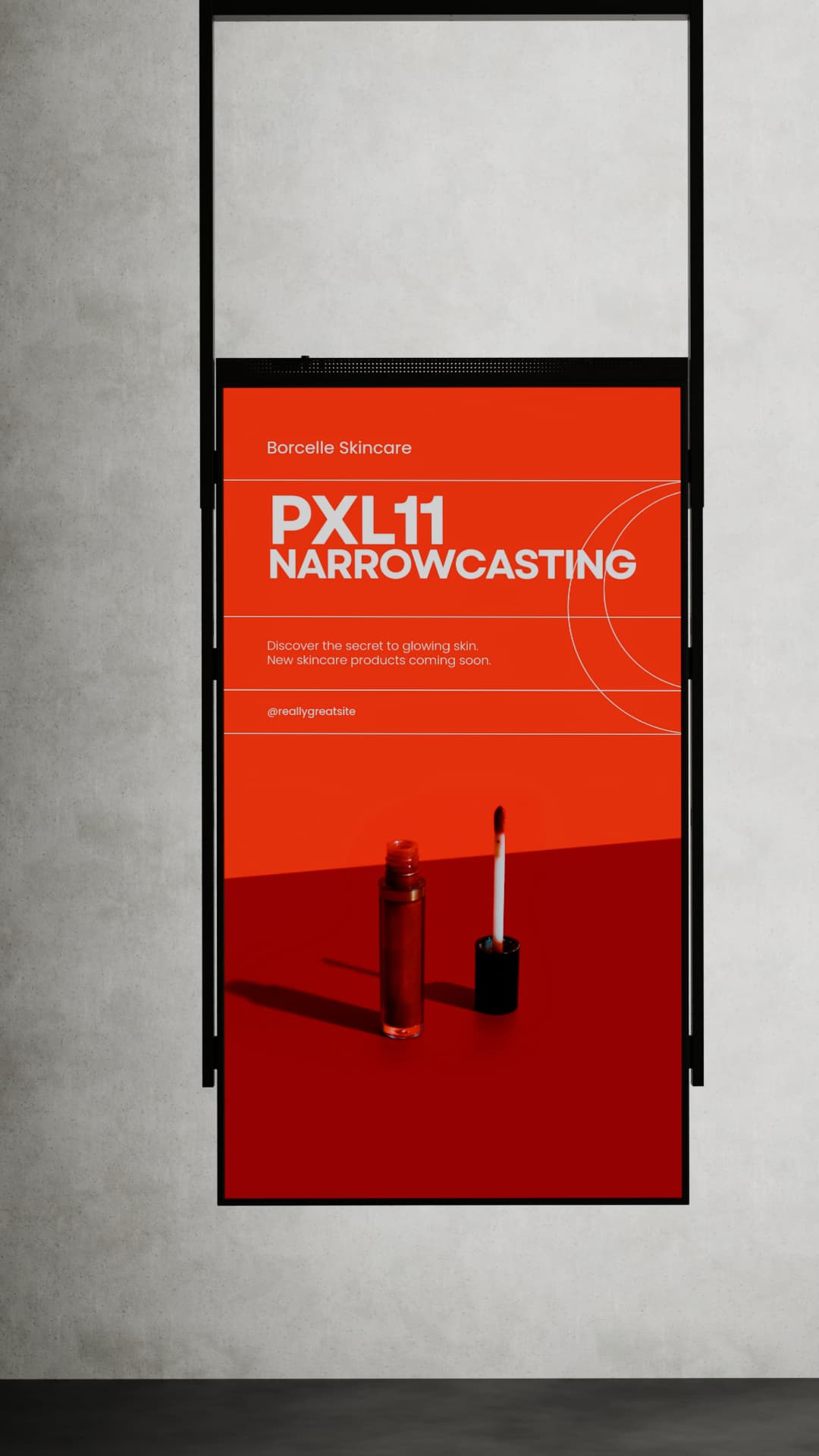 65 inch High Brightness LCD Narrowcasting Display met frame - hangend - portret oriëntatie - 3000 Nits