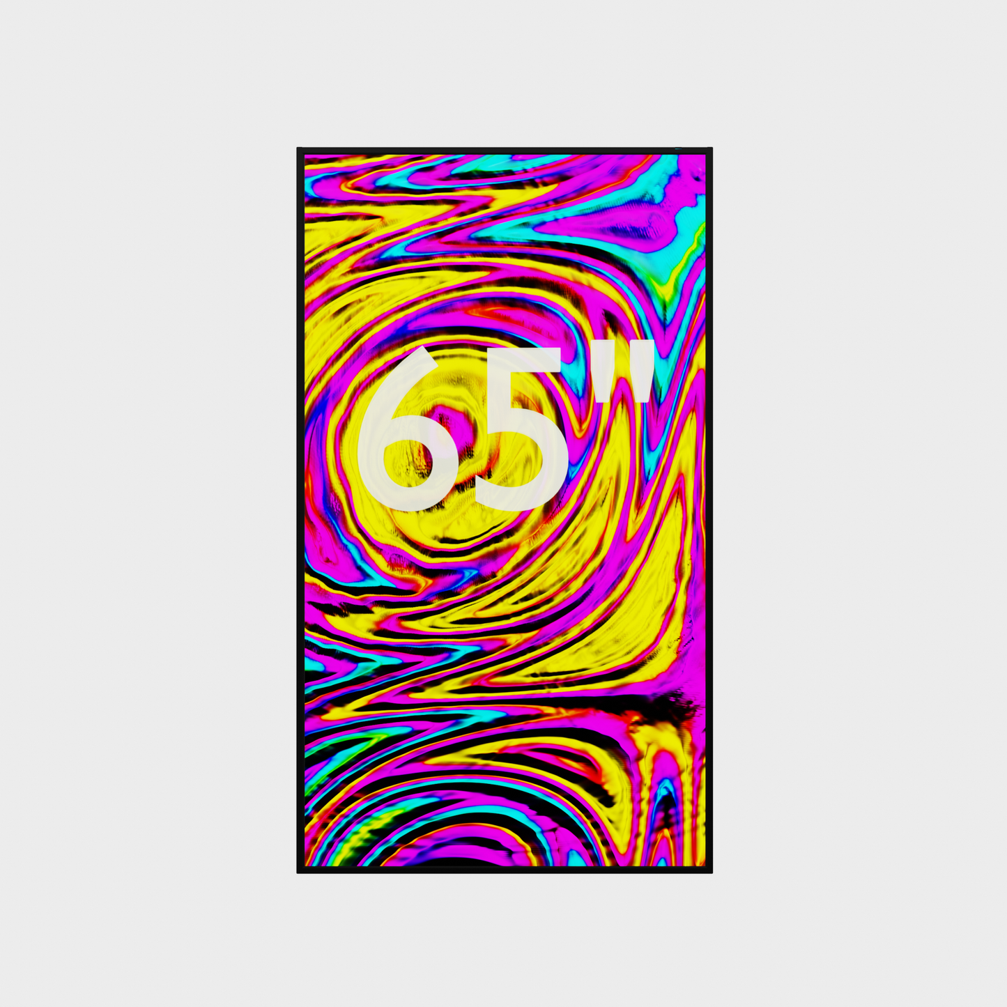 4K 75-inch narrowcasting commerciële etalage displays met hoge helderheid van 3000 nits, vertikaal opgehangen aan een muur