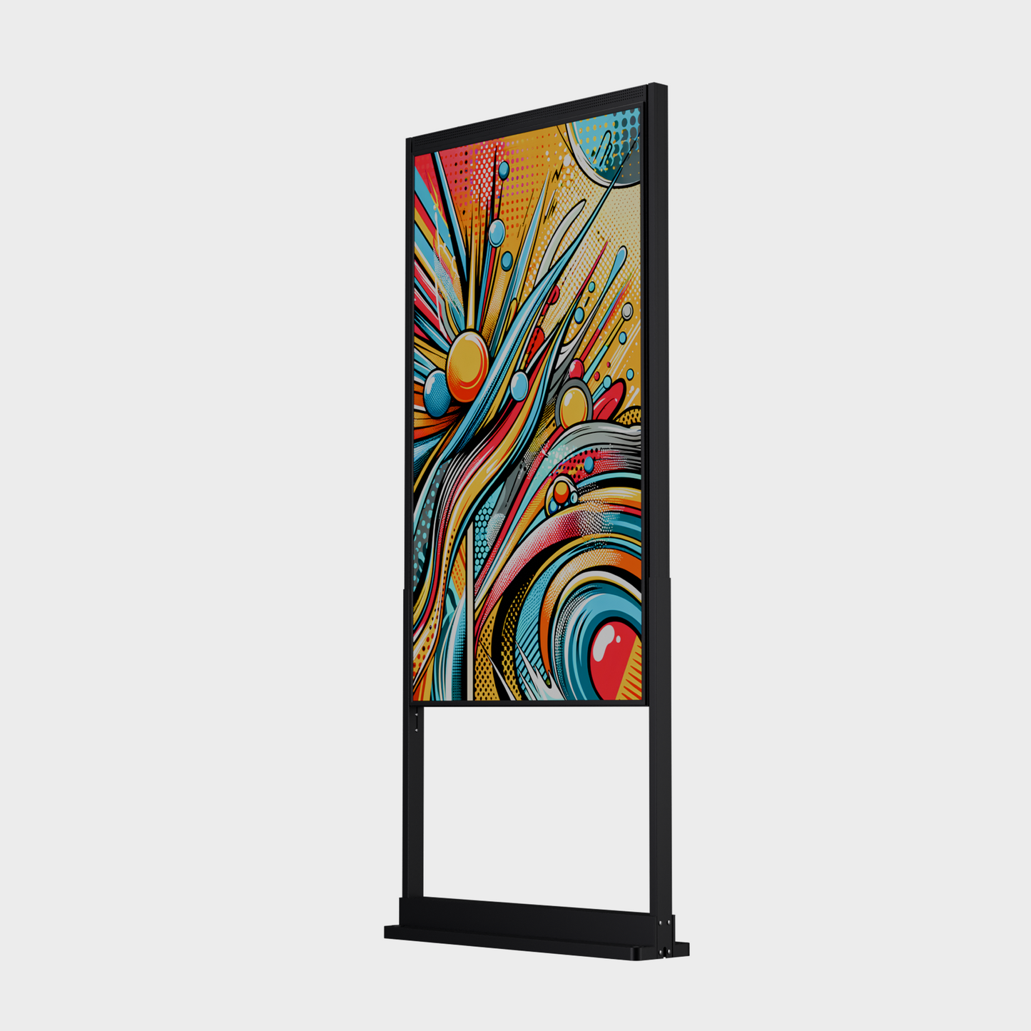 65 inch High Brightness LCD Narrowcasting Display op baseplate - staand - portret oriëntatie - 3000 Nits