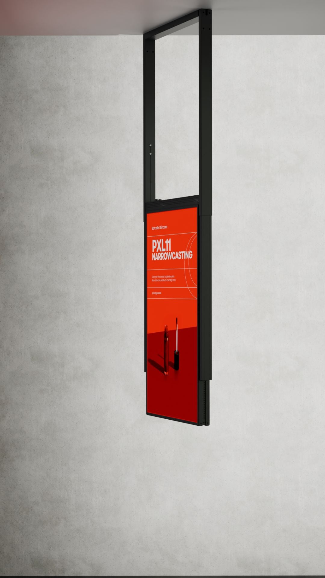 43 inch High Brightness LCD Narrowcasting Display met frame - hangend - portret oriëntatie - 3000 Nits