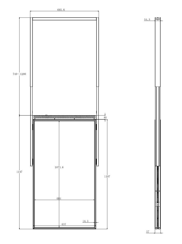 49 inch High Brightness LCD Etalage Display met beugel | Enkelzijdig uitvoering