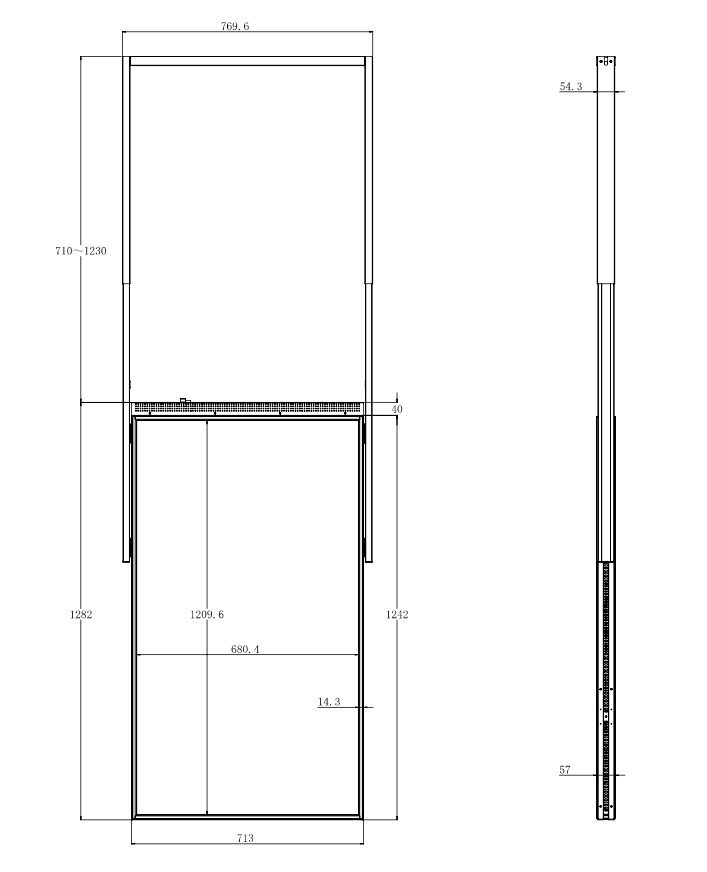 55 inch High Brightness LCD Etalage Display met beugel, Enkelzijdig uitvoering.