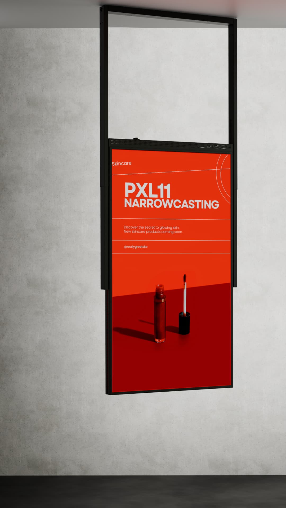 55 inch High Brightness LCD Narrowcasting Display met frame - hangend - portret oriëntatie - 3000 Nits