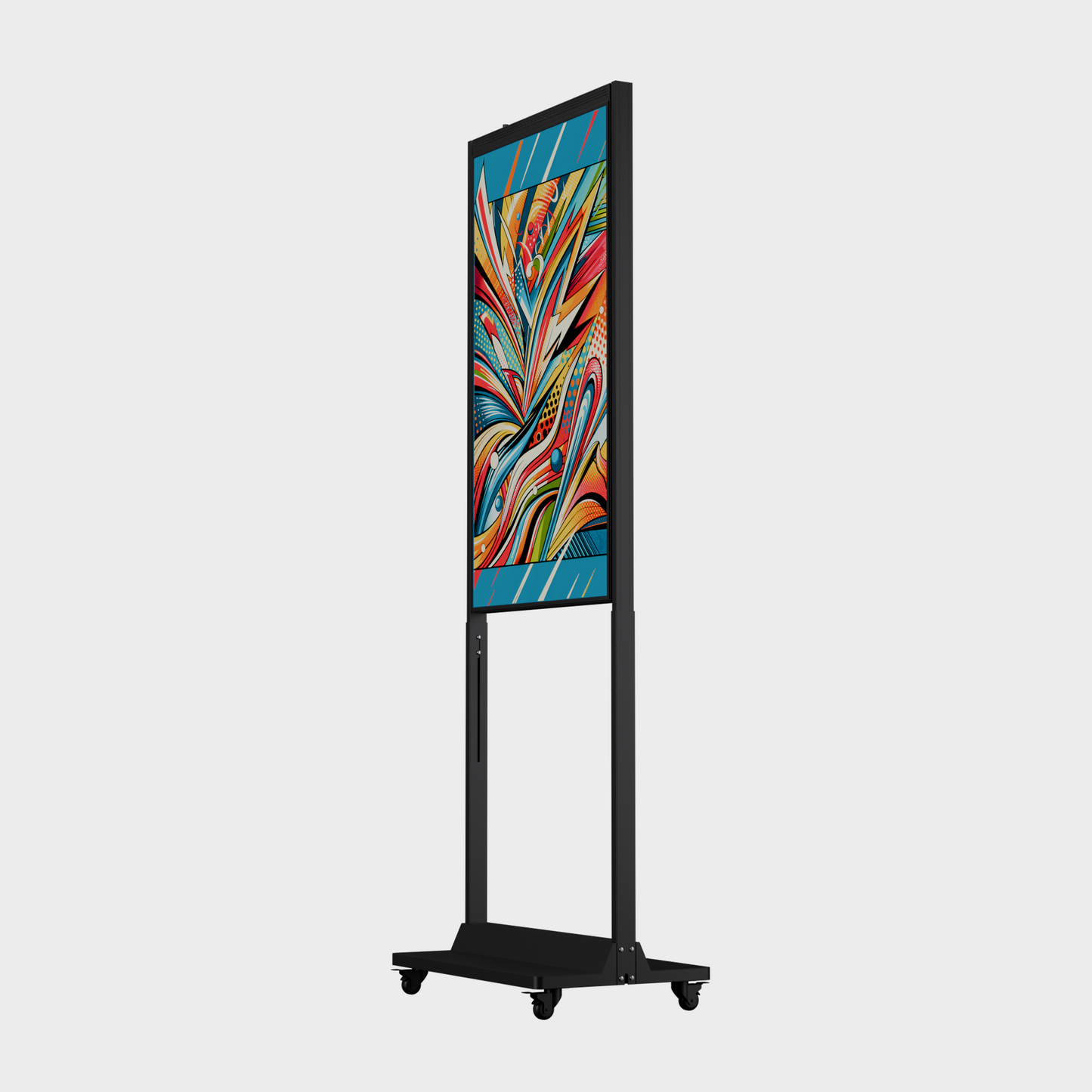 55 inch High Brightness LCD Etalage Display op Wielen – Staand, Mobiel en Enkelzijdig