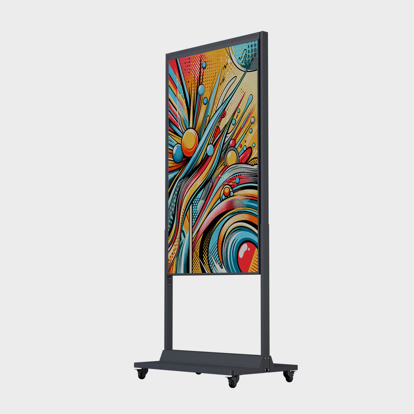 65 inch High Brightness LCD Etalage Display op wielen | Staand | Mobiel | Enkelzijdig