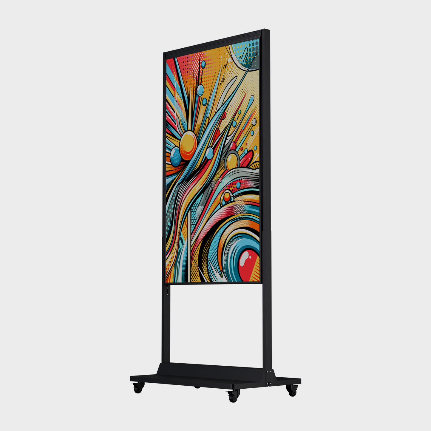 65 inch High Brightness LCD Etalage Display op wielen | Staand | Mobiel | Enkelzijdig