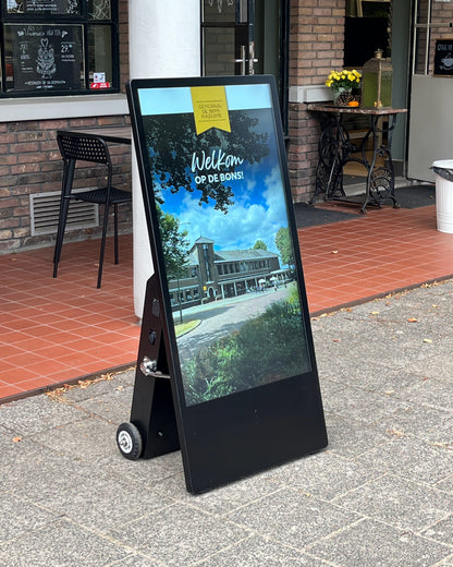 43” Enkelzijdig Stoepbord op Accu – Outdoor IP65