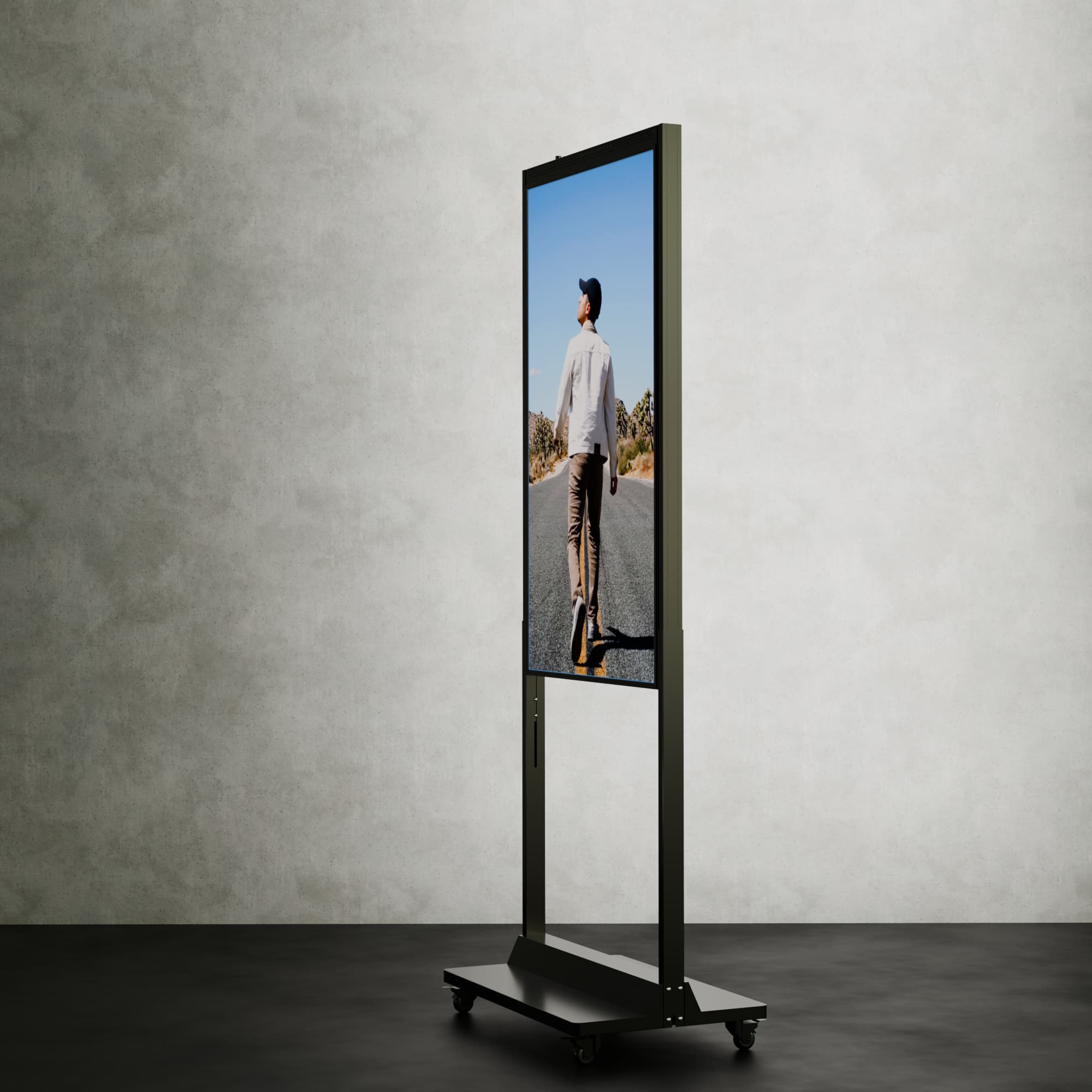 55-inch Reclamescherm met Hoge Lichtopbrengst en Verrijdbaar Frame